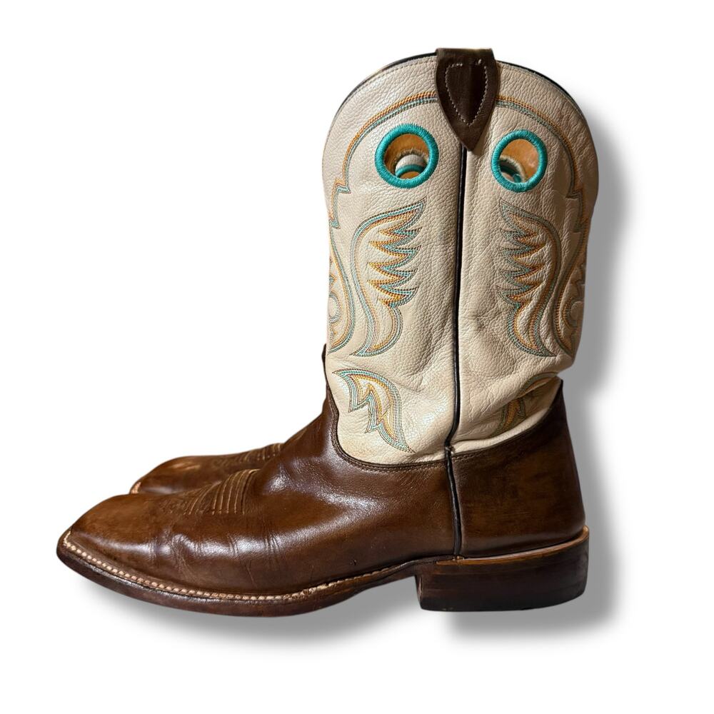 Justin Boots Brown and Cream Men's Boots - Picture 3 of 10